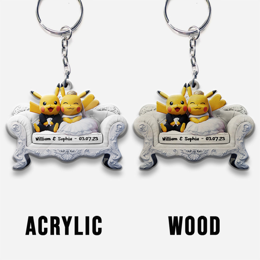 Wedding Couple - Personalized Monster Trainer Keychain