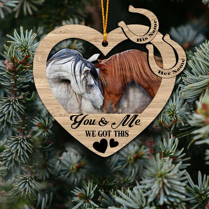 You & Me - Personalized Christmas Horse Ornament (Printed On Both Sides)