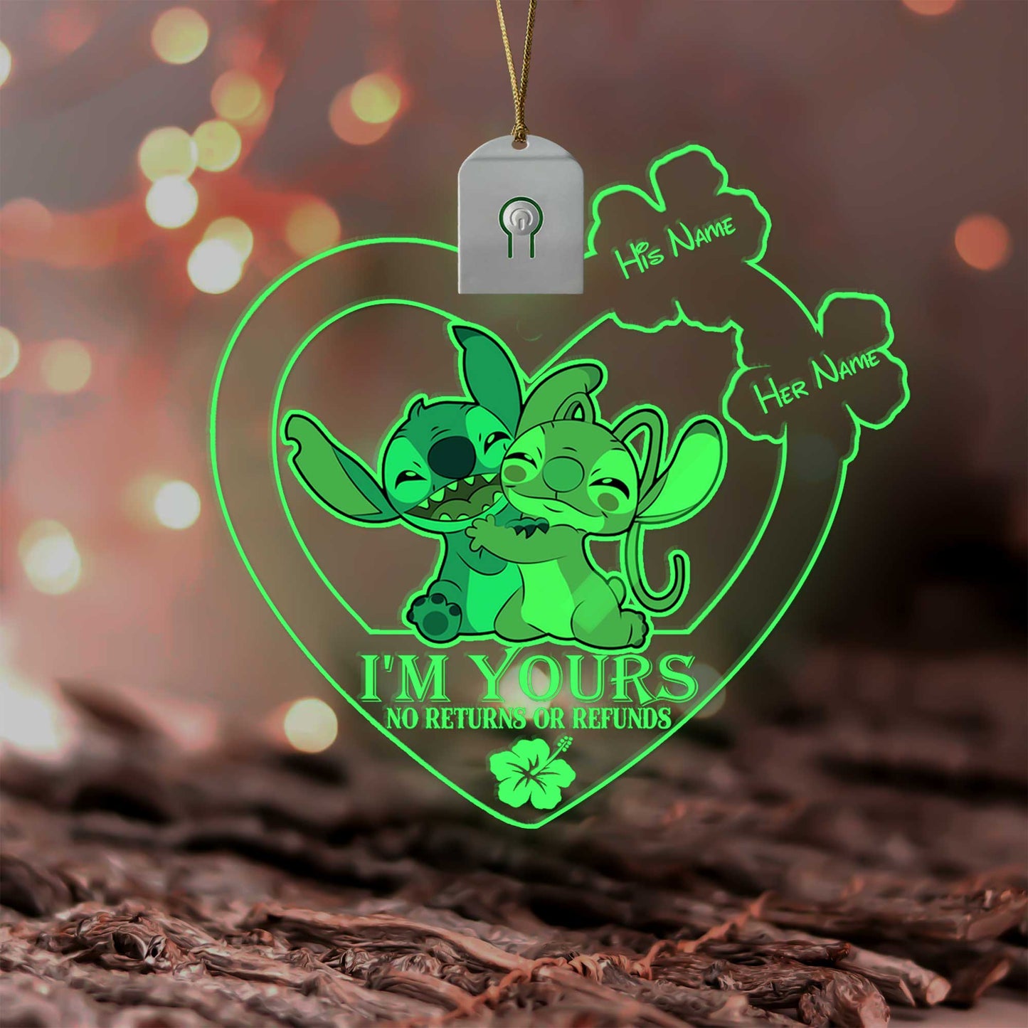 I’m Yours - Personalized Christmas Ohana Shaped Led Acrylic Ornament