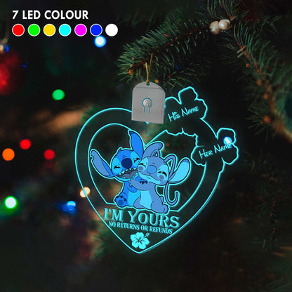 I’m Yours - Personalized Christmas Ohana Shaped Led Acrylic Ornament