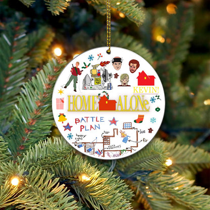 Home Alone Stuff - Christmas Round Aluminium Ornament (Printed On Both Sides)