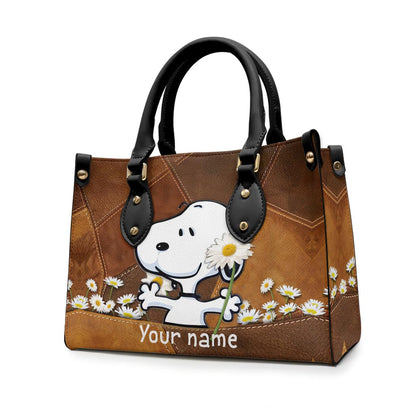 White Dog - Personalized Leather Handbag