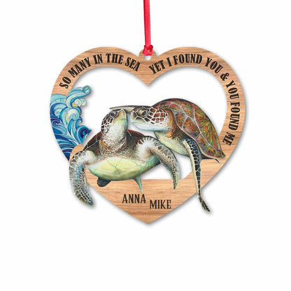 So Many In The Sea - Personalized Christmas Turtle Ornament (Printed On Both Sides)