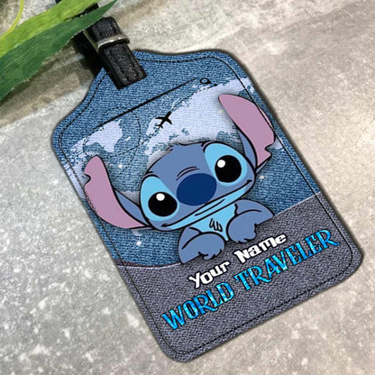 World Traveler - Personalized Ohana Leather Luggage Tag