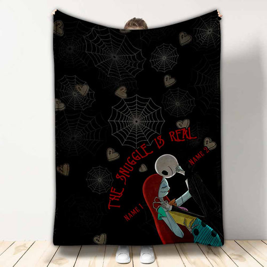 The Snuggle Is Real - Personalized Couple Nightmare Blanket