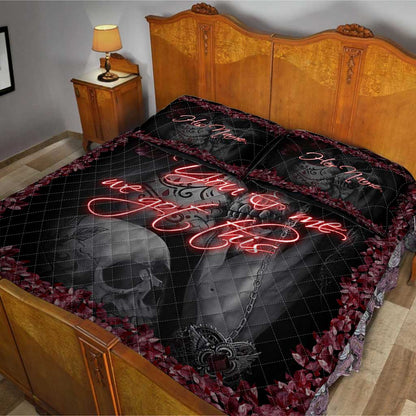 You And Me We Got This - Personalized Couple Skull Quilt Set