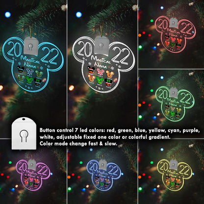 Grandma Mouse - Personalized Christmas Shaped Led Acrylic Ornament