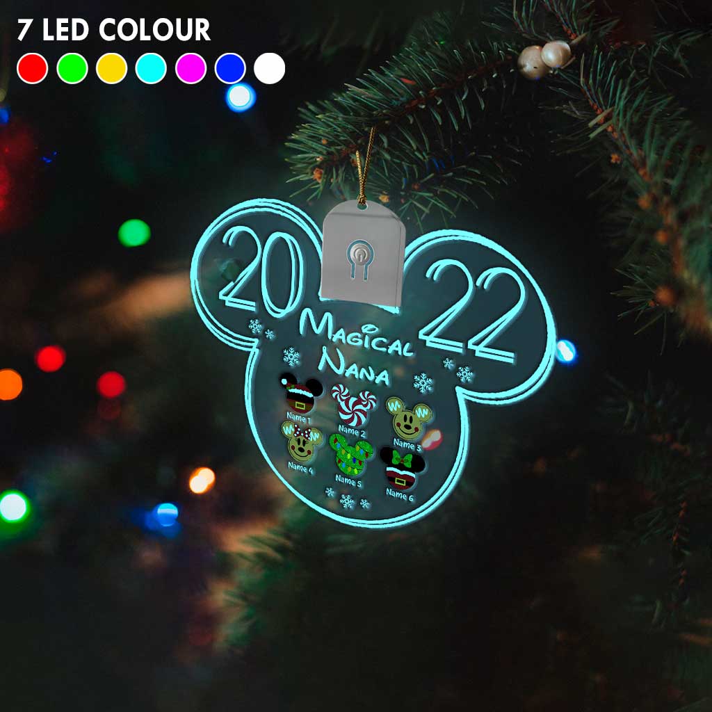 Grandma Mouse - Personalized Christmas Shaped Led Acrylic Ornament