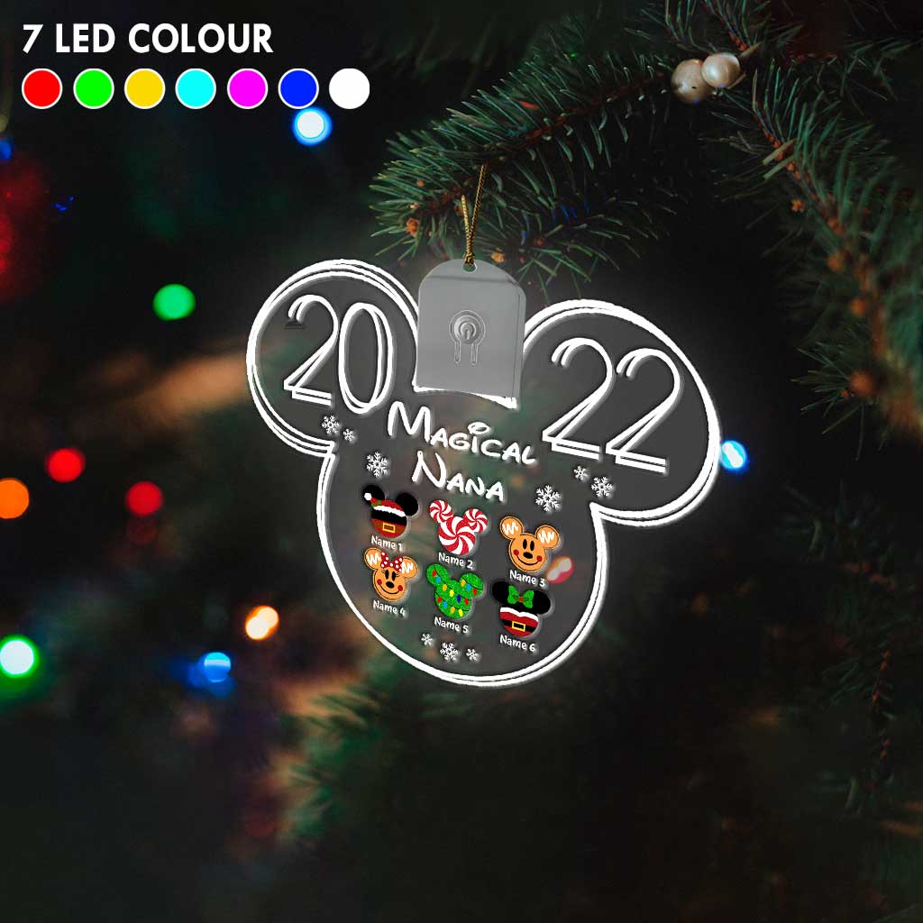 Grandma Mouse - Personalized Christmas Shaped Led Acrylic Ornament