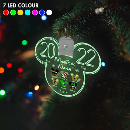 Grandma Mouse - Personalized Christmas Shaped Led Acrylic Ornament