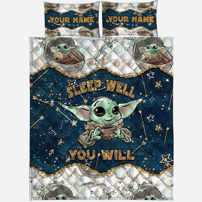 The Child Sleep Well You Will - Personalized The Force Quilt Set