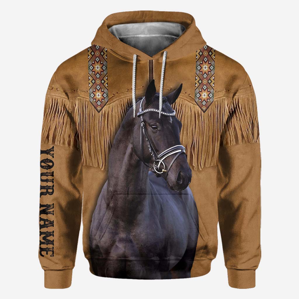 Western Horse Couple Hoodie - Personalized All Over T-shirt and Hoodie