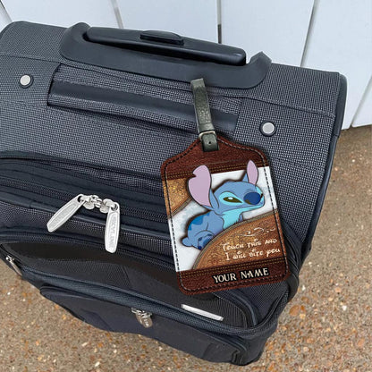 Touch This And I Will Bite You - Personalized Ohana Leather Luggage Tag