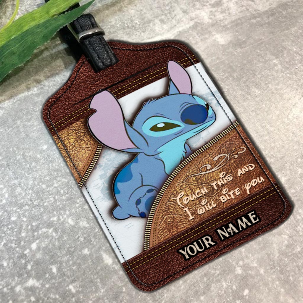 Touch This And I Will Bite You - Personalized Ohana Leather Luggage Tag