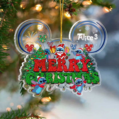 Merry Ohana - Personalized Christmas Ohana Transparent Ornament