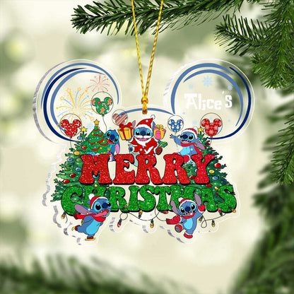 Merry Ohana - Personalized Christmas Ohana Transparent Ornament