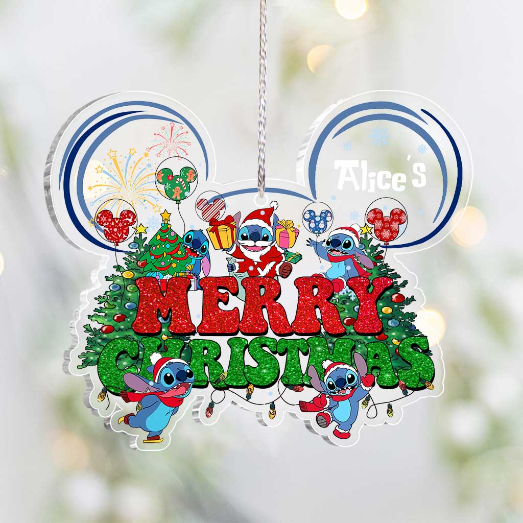 Merry Ohana - Personalized Christmas Ohana Transparent Ornament