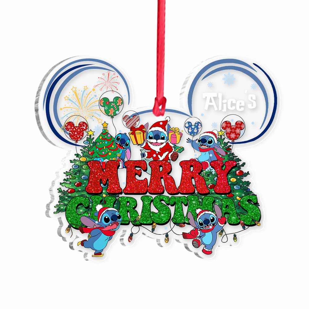 Merry Ohana - Personalized Christmas Ohana Transparent Ornament