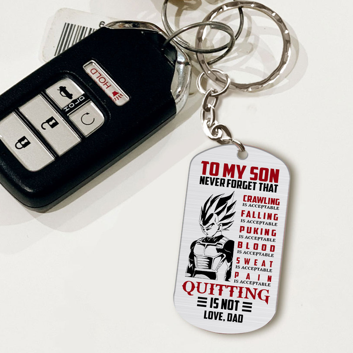 To My Son - Personalized Father Stainless Steel Keychain