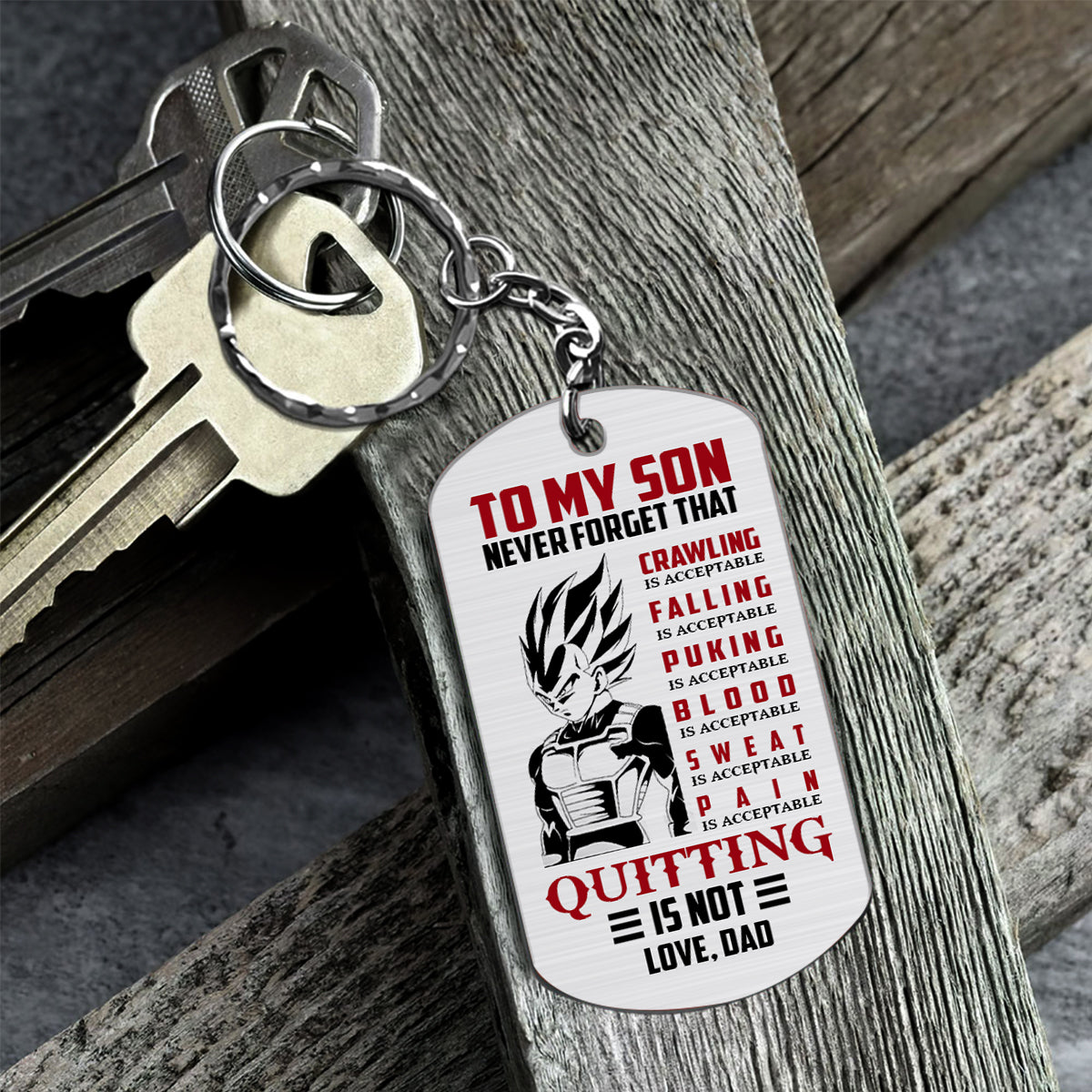 To My Son - Personalized Father Stainless Steel Keychain