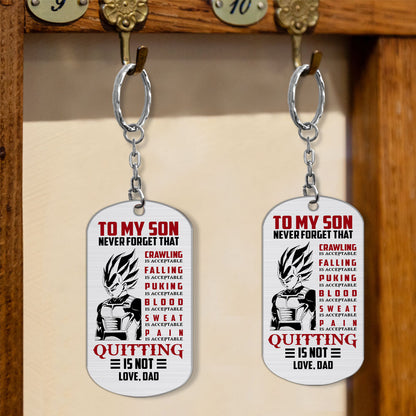 To My Son - Personalized Father Stainless Steel Keychain