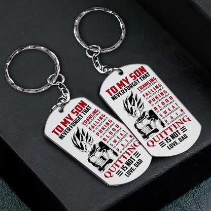 To My Son - Personalized Father Stainless Steel Keychain