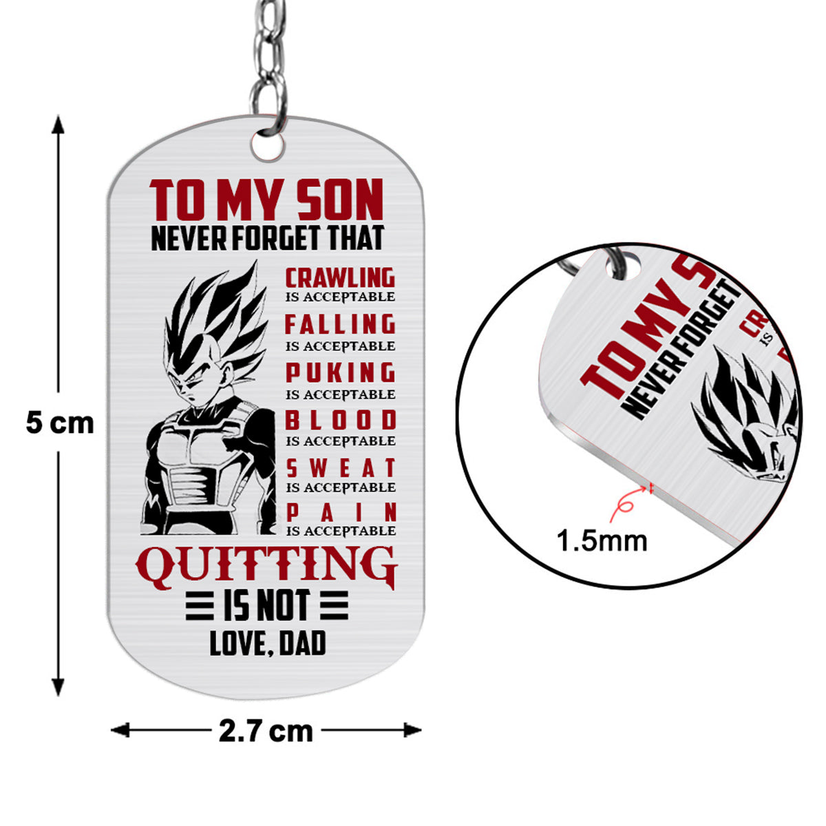 To My Son - Personalized Father Stainless Steel Keychain