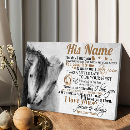 The Day I Met You - Personalized Horse Canvas And Poster