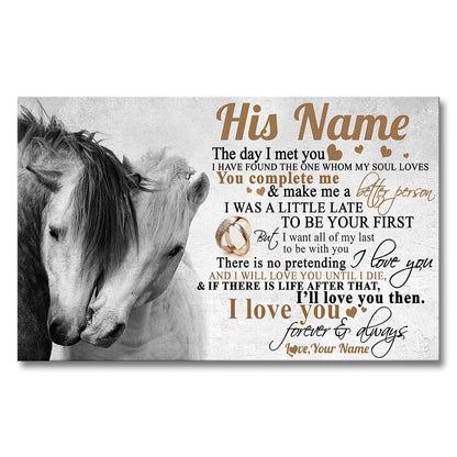 The Day I Met You - Personalized Horse Canvas And Poster