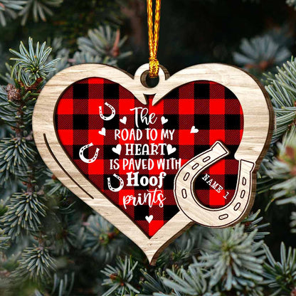 The Road To My Heart Is Paved With Hoof Prints - Personalized Horse Layered Wood Ornament