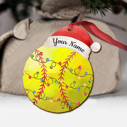 Sport Lovers - Personalized Christmas Softball Ornament (Printed On Both Sides)