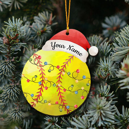 Sport Lovers - Personalized Christmas Softball Ornament (Printed On Both Sides)