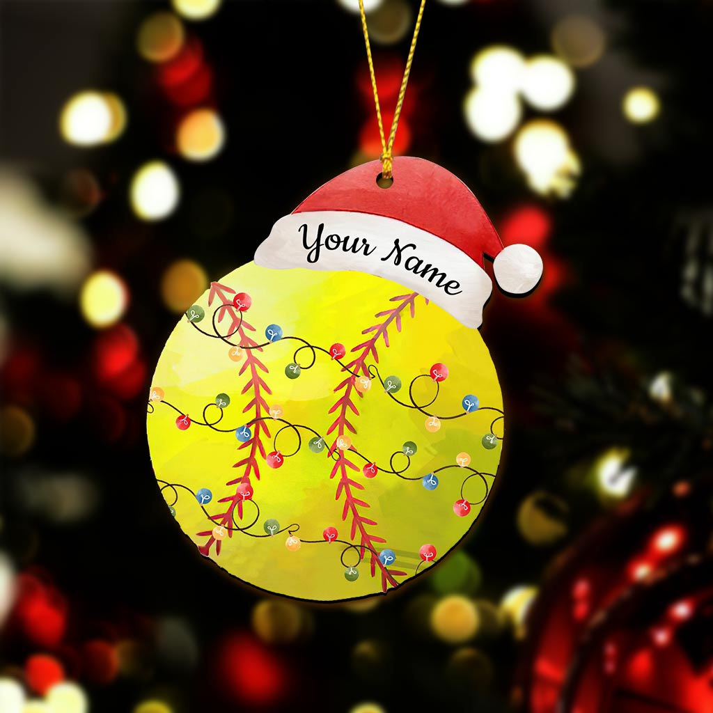 Sport Lovers - Personalized Christmas Softball Ornament (Printed On Both Sides)