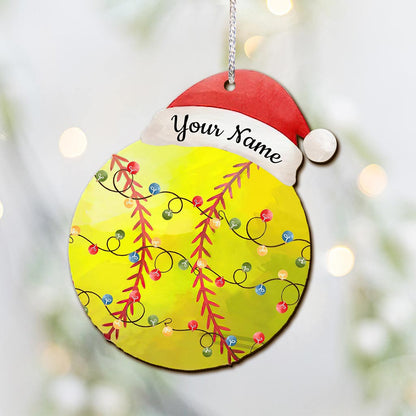 Sport Lovers - Personalized Christmas Softball Ornament (Printed On Both Sides)