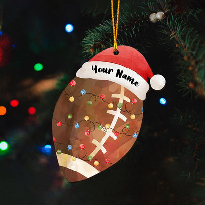 Sport Lovers - Personalized Christmas Football Ornament (Printed On Both Sides)