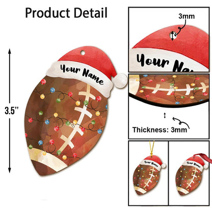 Sport Lovers - Personalized Christmas Football Ornament (Printed On Both Sides)