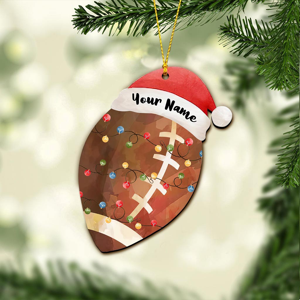 Sport Lovers - Personalized Christmas Football Ornament (Printed On Both Sides)