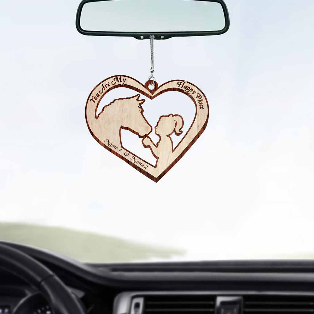 You Are My Happy Place - Personalized Horse Transparent Car Ornament