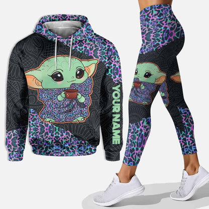 Too Cute I Am Holographic Leopard - Personalized Hoodie and Leggings