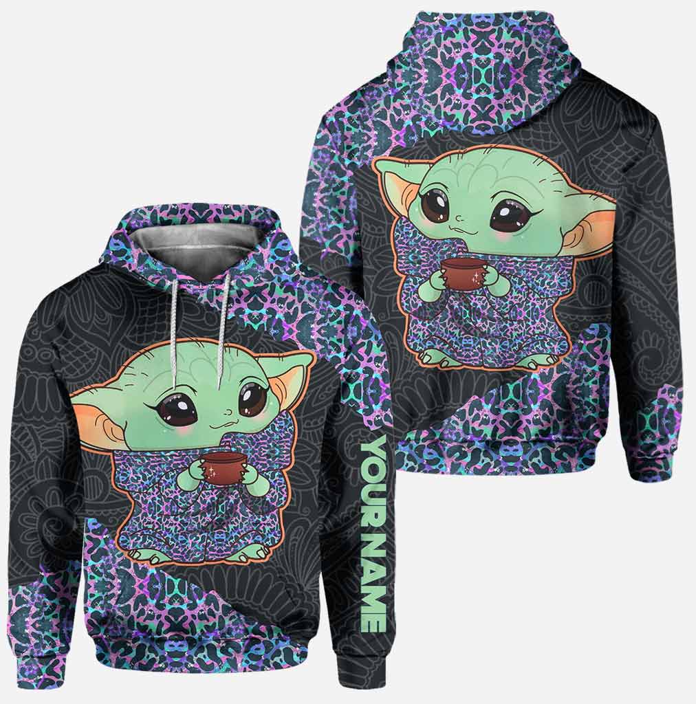 Too Cute I Am Holographic Leopard - Personalized Hoodie and Leggings