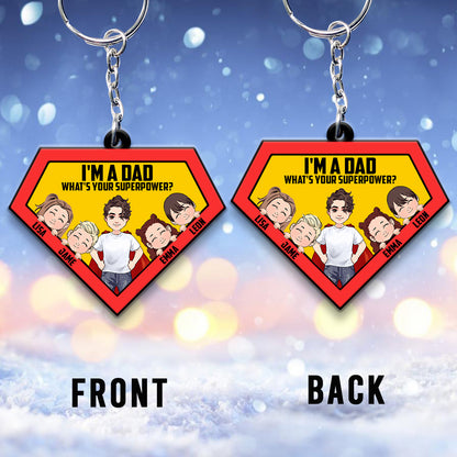 What's Your Superpower - Personalized Superhero Keychain (Printed On Both Sides)