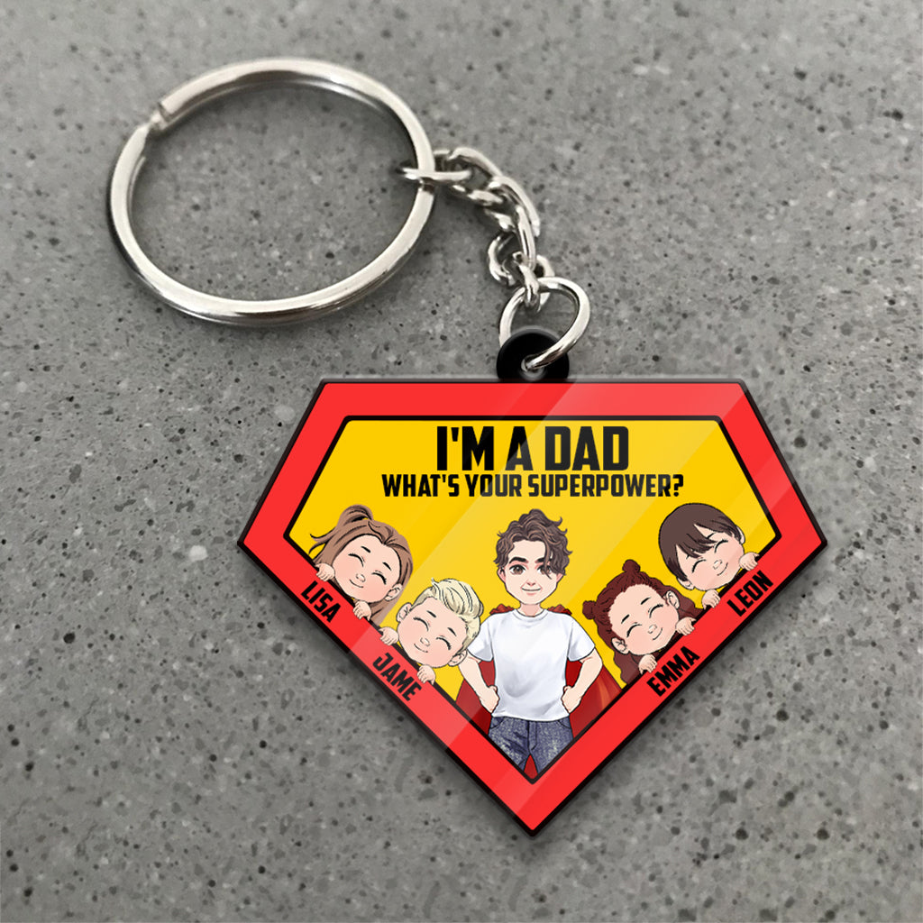 What's Your Superpower - Personalized Superhero Keychain (Printed On Both Sides)