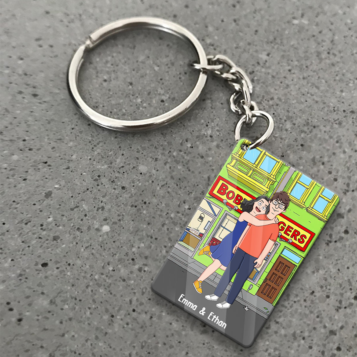 You Are The Bob To My Linda - Personalized Keychain (Printed On Both Sides)