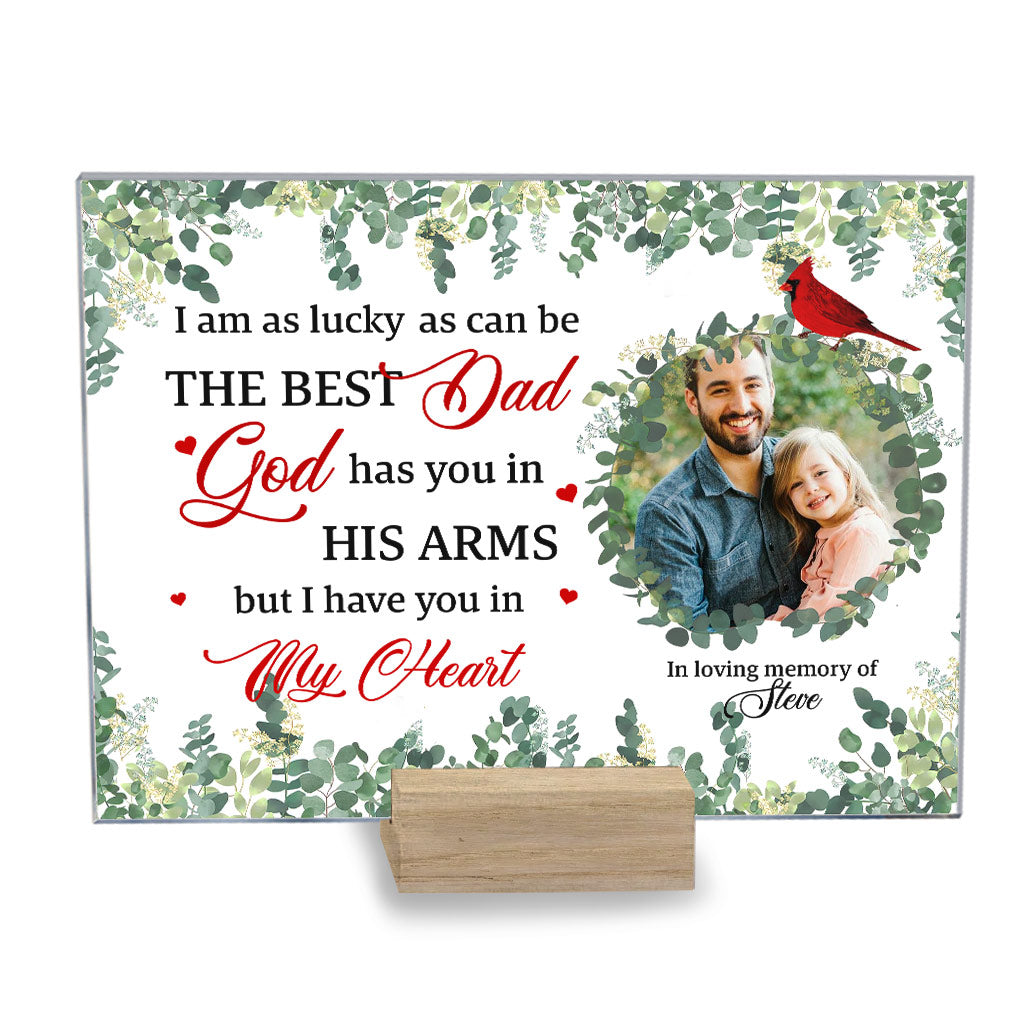 The Best Dad Belonged To Me - Personalized Father's Day Memorial Transparent Acrylic Plaque