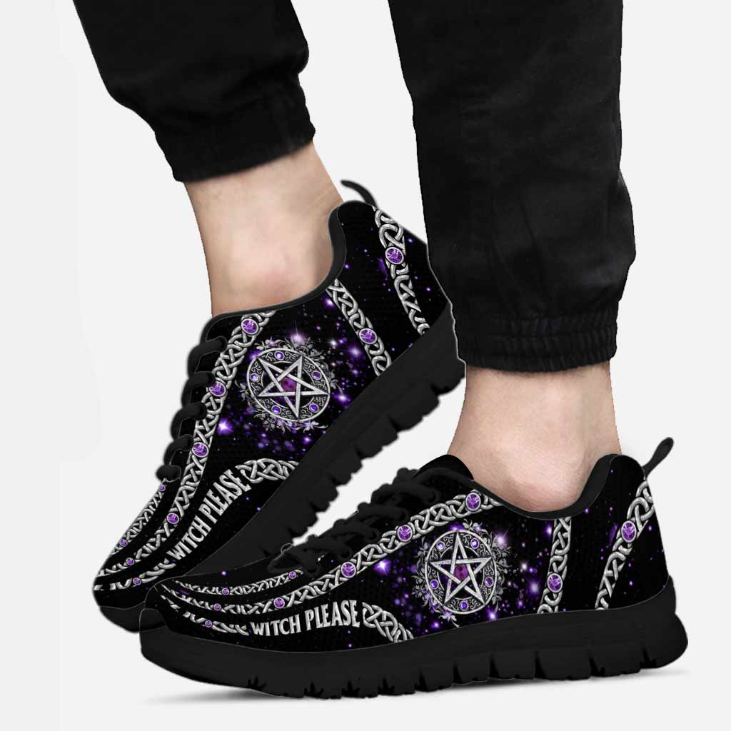 Witch Please Purple Pentagram - Personalized Witch Sneakers