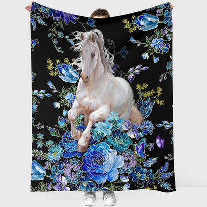 Blue And White - Horse Blanket