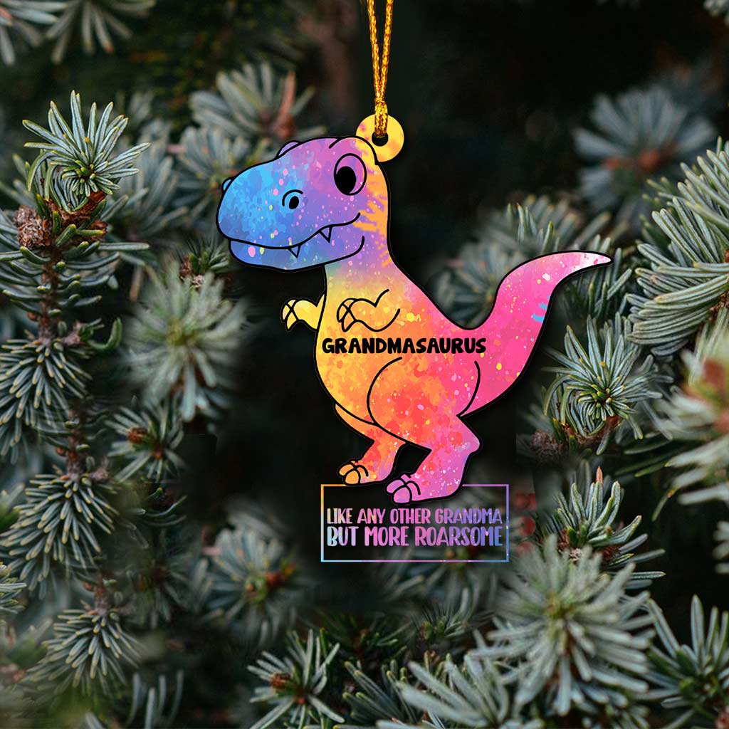 Grandmasaurus - Personalized Christmas Grandma Transparent Ornament