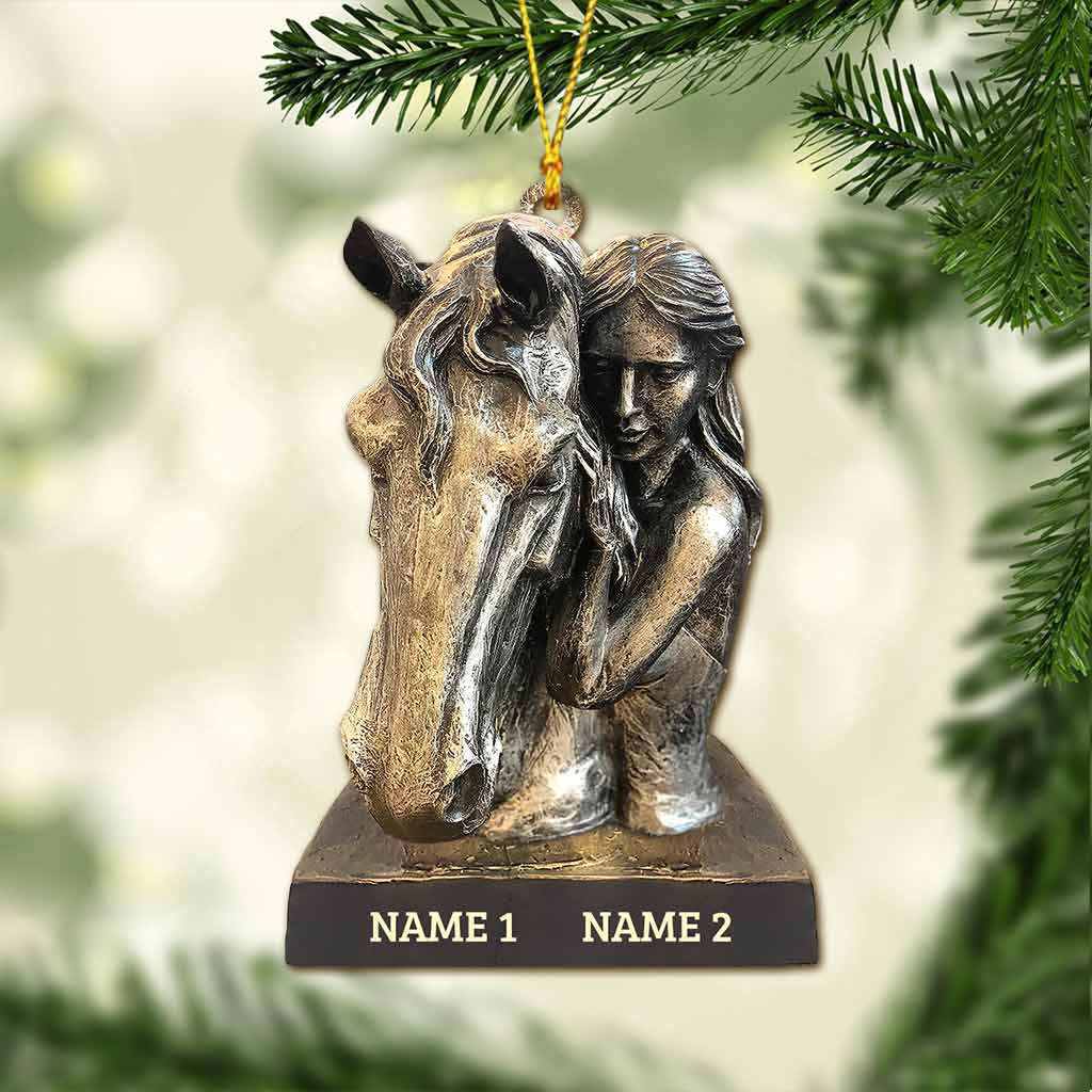 Horse And Girl - Personalized Ornament (Printed On Both Sides)