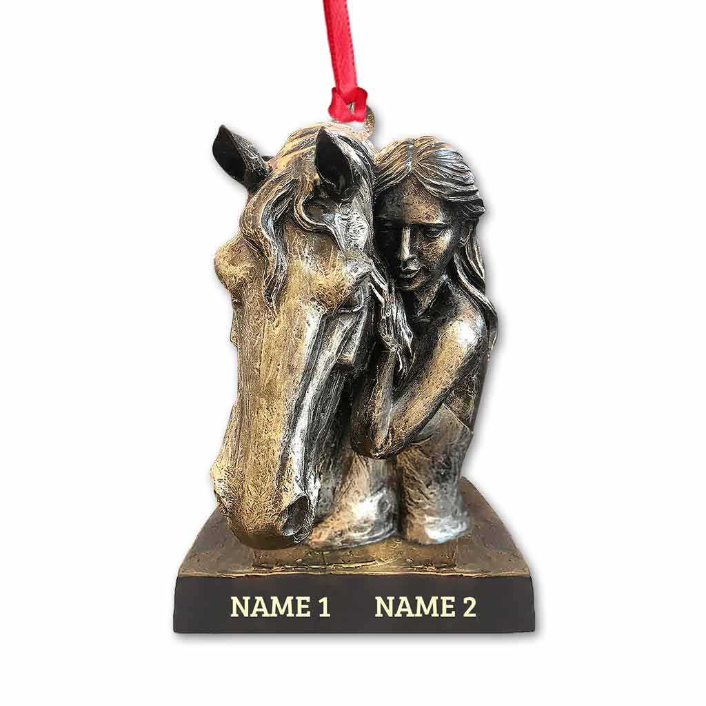 Horse And Girl - Personalized Ornament (Printed On Both Sides)