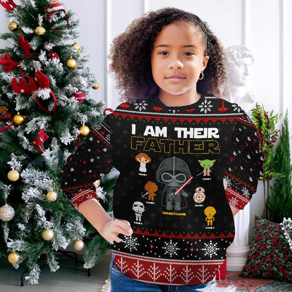 I Am Their Father - Personalized Christmas The Force Sweater